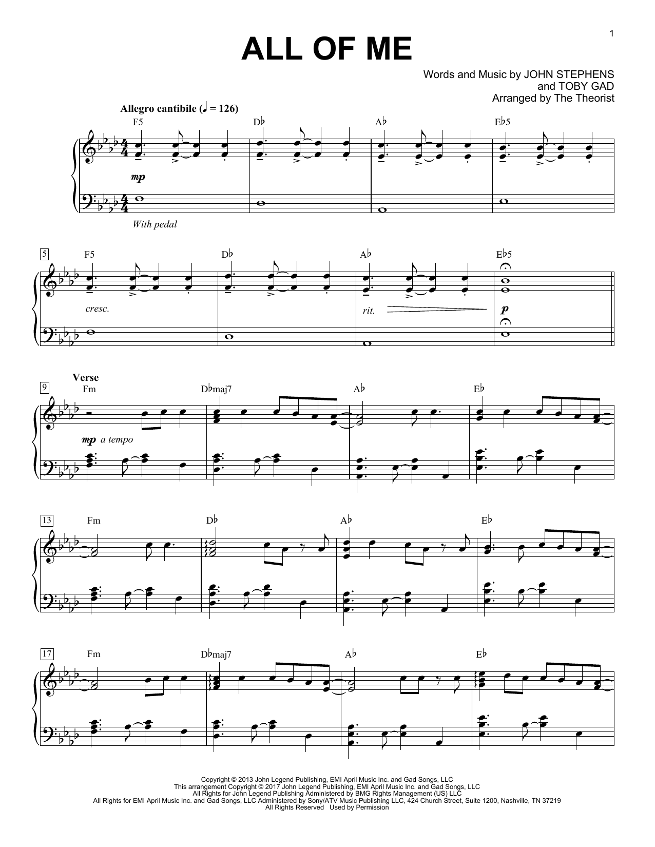 Download The Theorist All Of Me Sheet Music