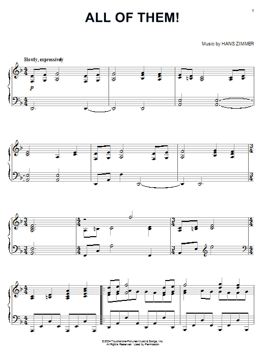 Download Hans Zimmer All Of Them! (from King Arthur) Sheet Music