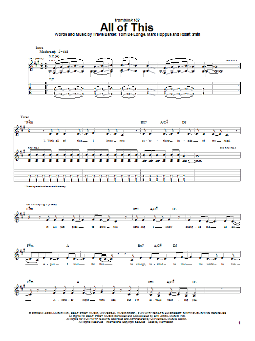Download Blink-182 All Of This Sheet Music