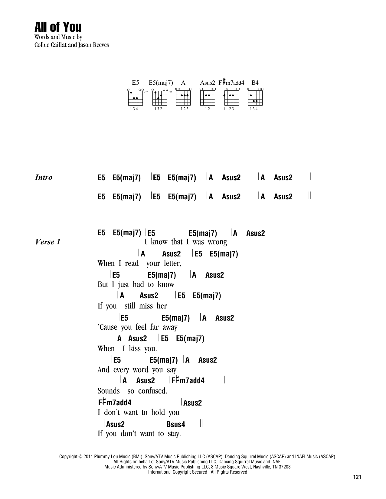 Download Colbie Caillat All Of You Sheet Music
