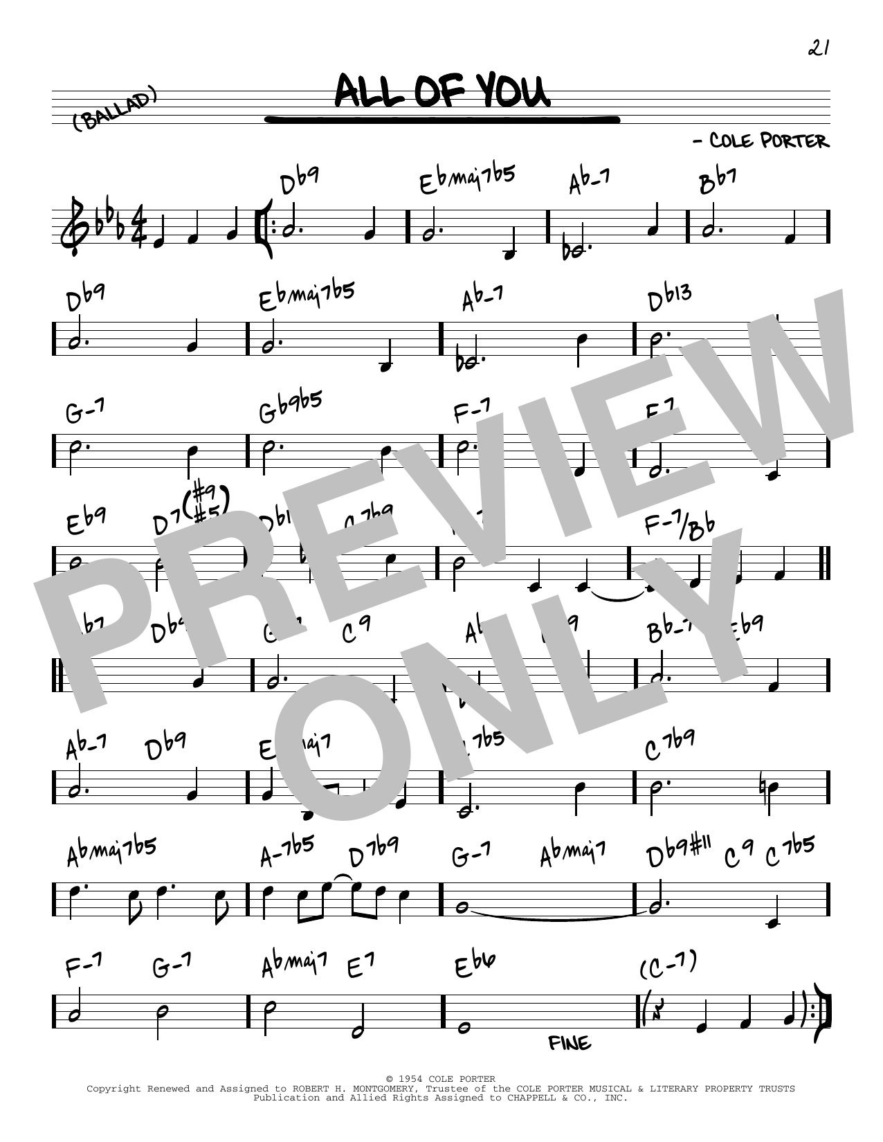 Download Cole Porter All Of You [Reharmonized version] (arr. Sheet Music