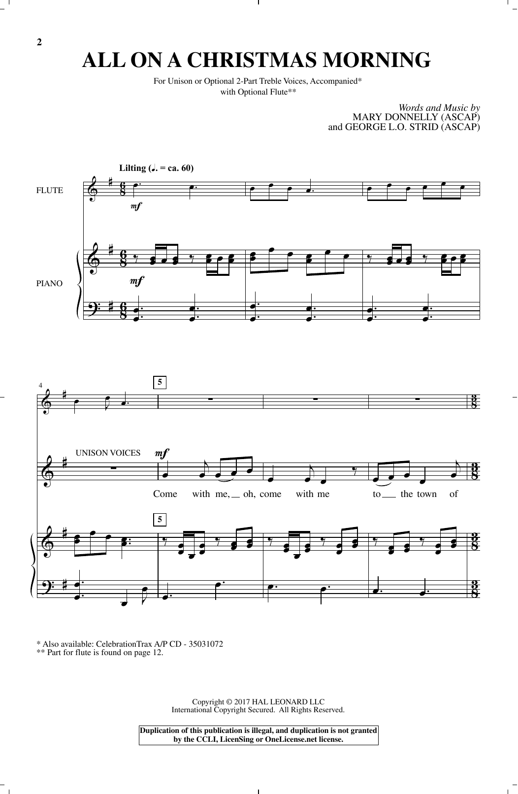 Download George L.O. Strid All On A Christmas Morning Sheet Music
