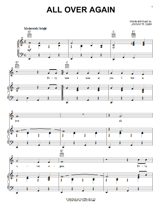 Download Johnny Cash All Over Again Sheet Music