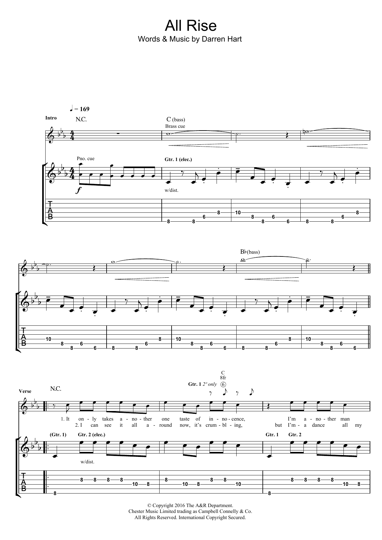 Download Harts All Rise (Play It Cool) Sheet Music