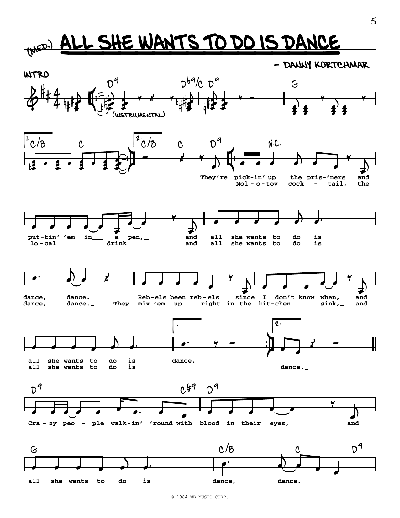 Download Don Henley All She Wants To Do Is Dance Sheet Music