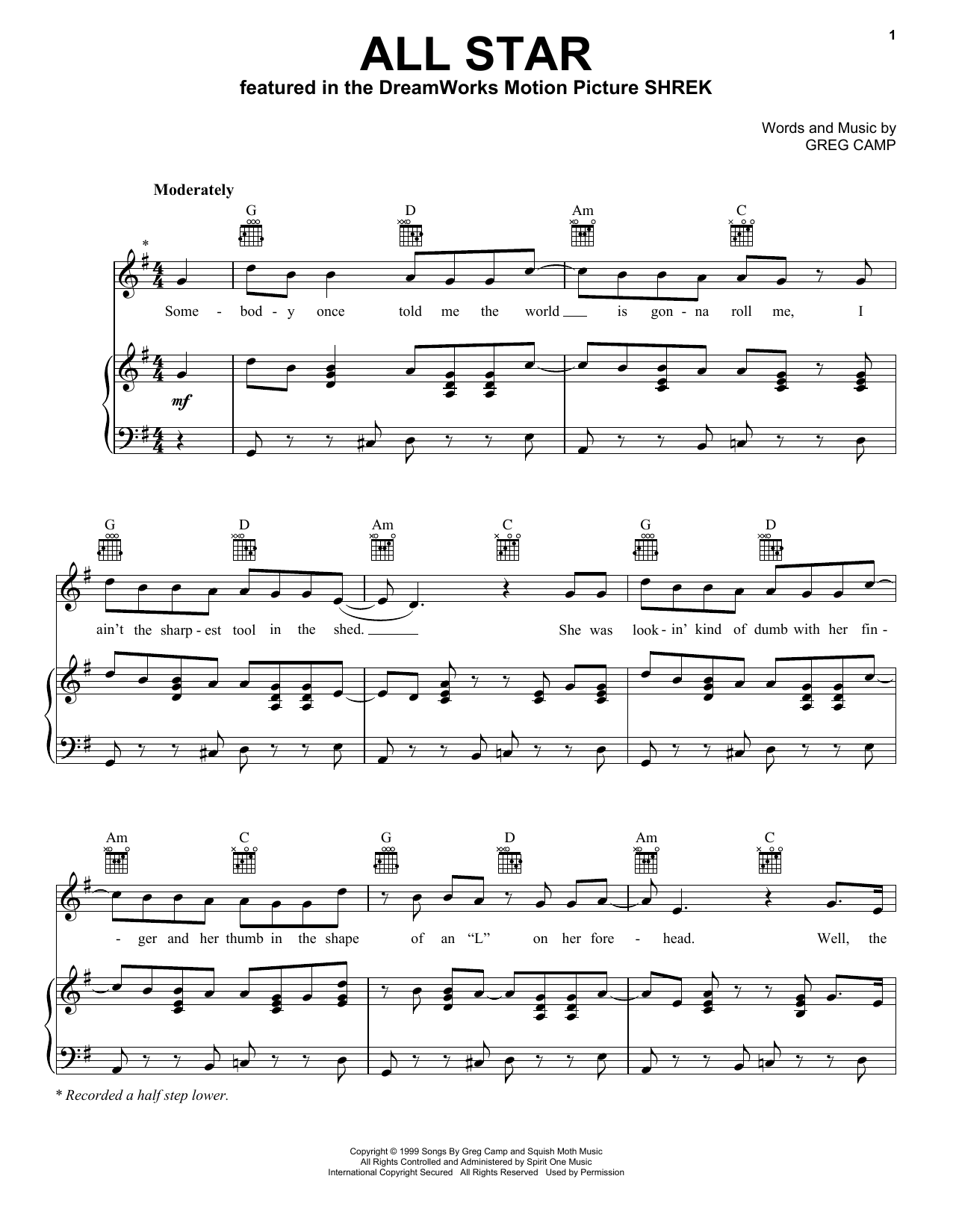 Download Smash Mouth All Star Sheet Music