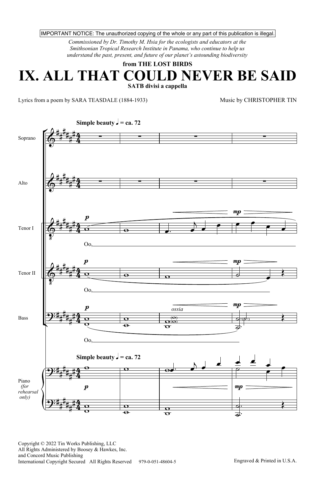 Download Christopher Tin All That Could Never Be Said (Movement Sheet Music