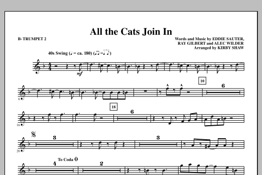 Download Kirby Shaw All The Cats Join In - Bb Trumpet 2 Sheet Music