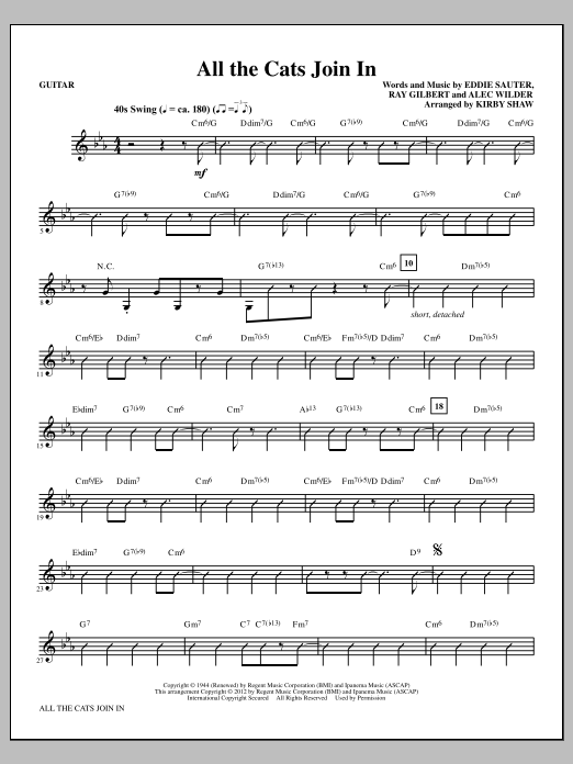 Download Kirby Shaw All The Cats Join In - Guitar Sheet Music