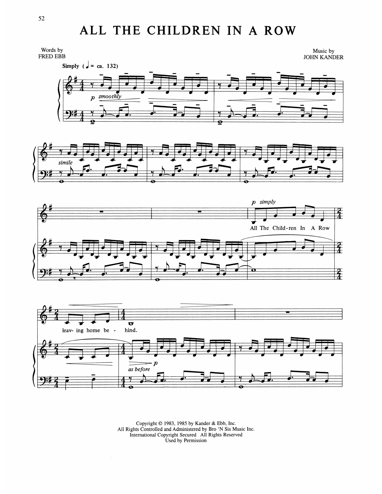 Download Kander & Ebb All The Children In A Row (from The Rin Sheet Music