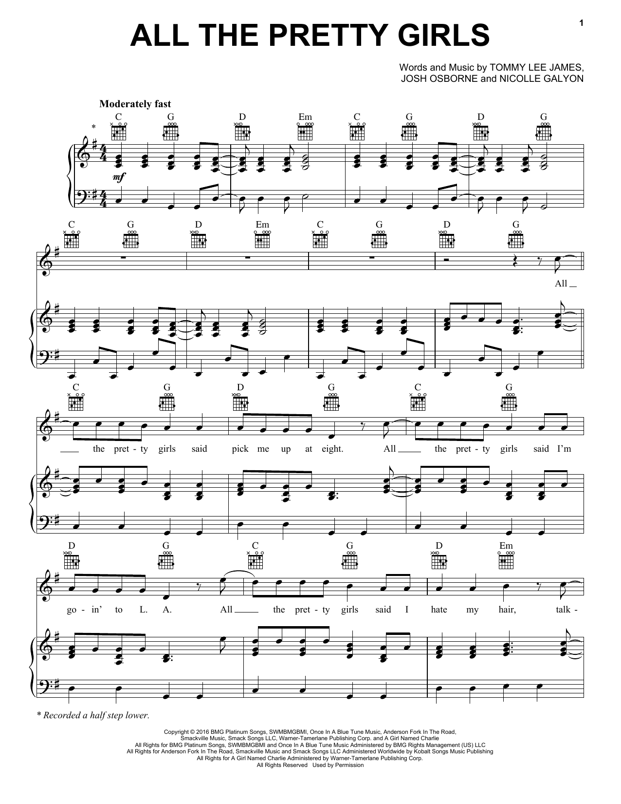 Download Kenny Chesney All The Pretty Girls Sheet Music