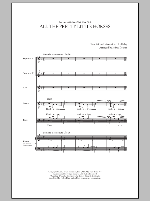 Download Traditional All The Pretty Little Horses (arr. Jeff Sheet Music