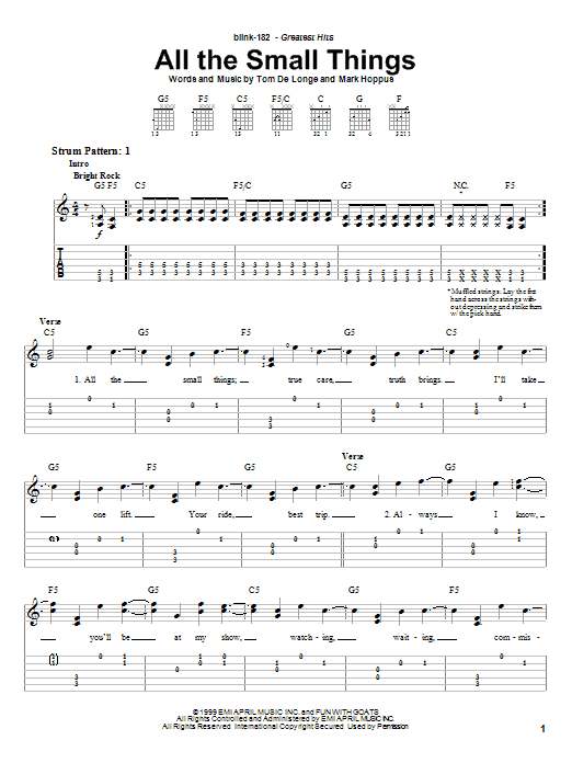 Download Blink-182 All The Small Things Sheet Music