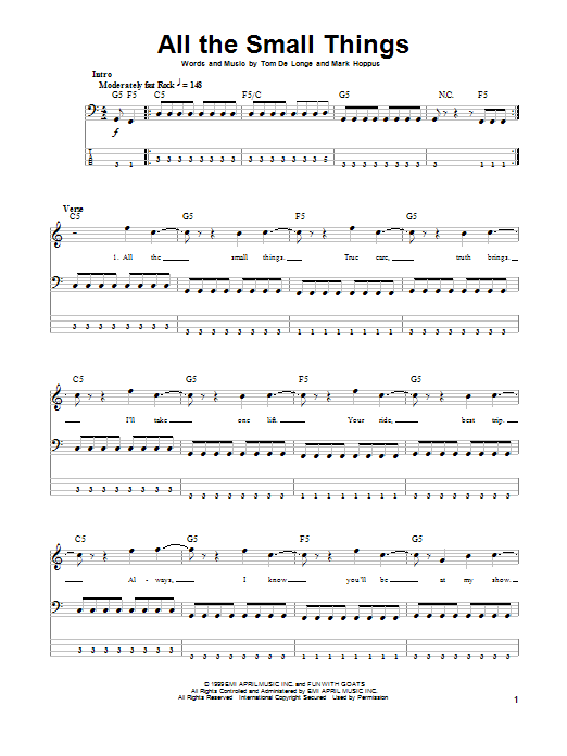 Download Blink-182 All The Small Things Sheet Music