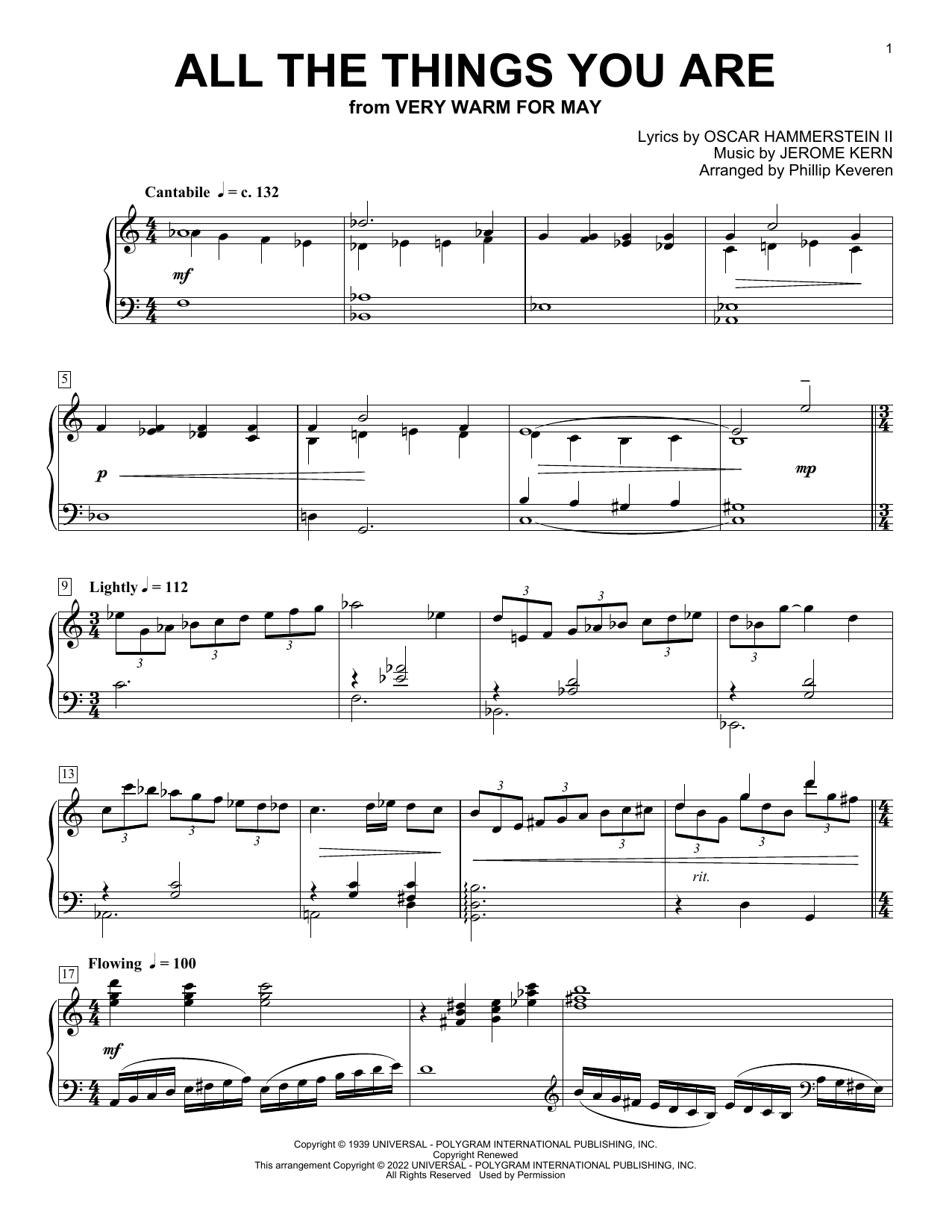 Download Jerome Kern All The Things You Are (arr. Phillip Ke Sheet Music