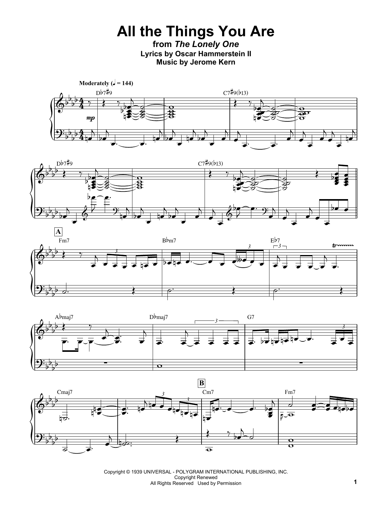 Download Bud Powell All The Things You Are Sheet Music