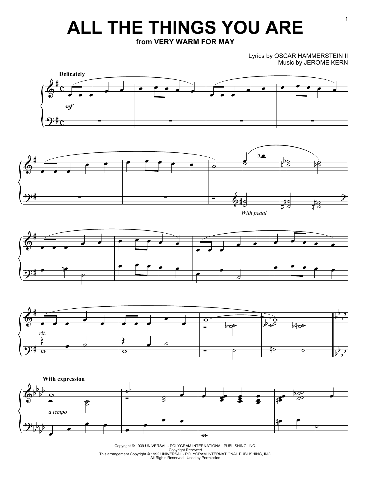 Download Jack Leonard with Tommy Dorsey Orche All The Things You Are Sheet Music