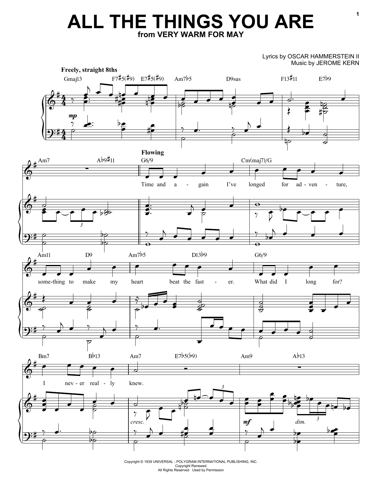 Download Jerome Kern All The Things You Are [Jazz version] ( Sheet Music