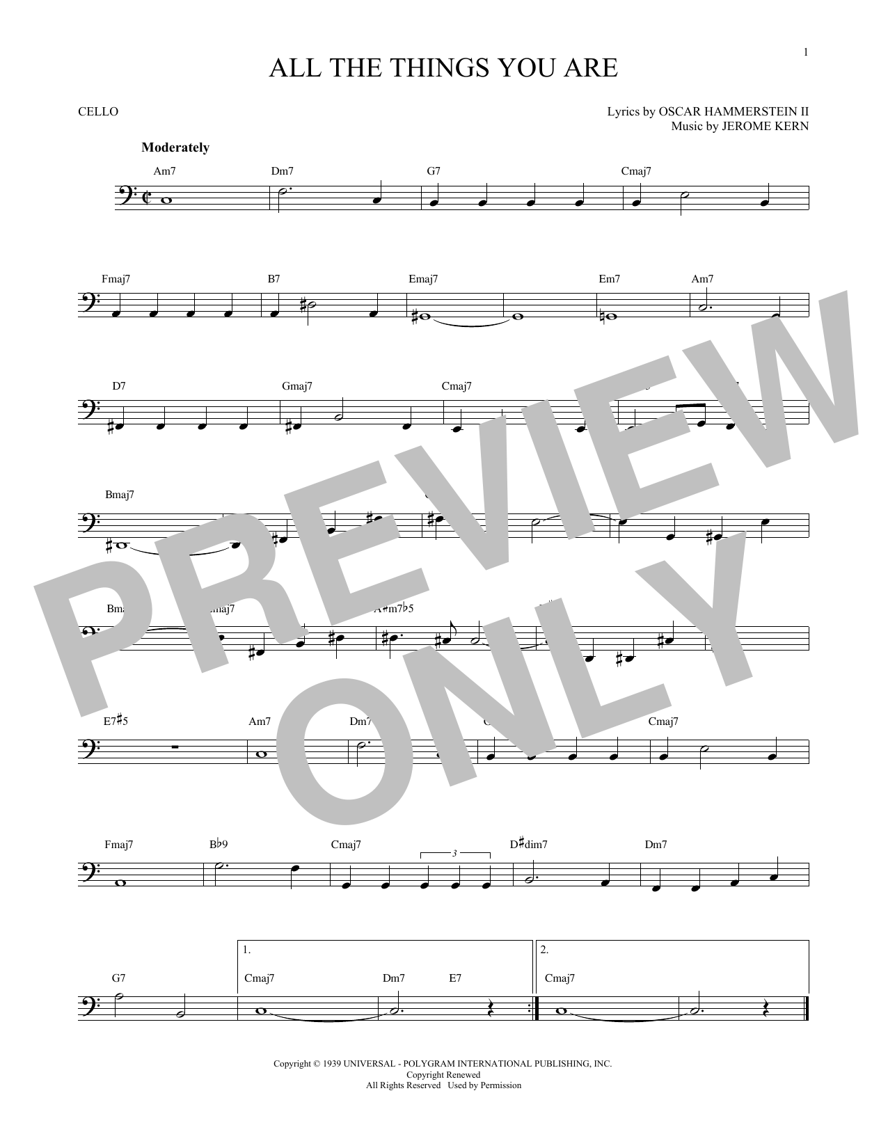 Download Jerome Kern All The Things You Are Sheet Music