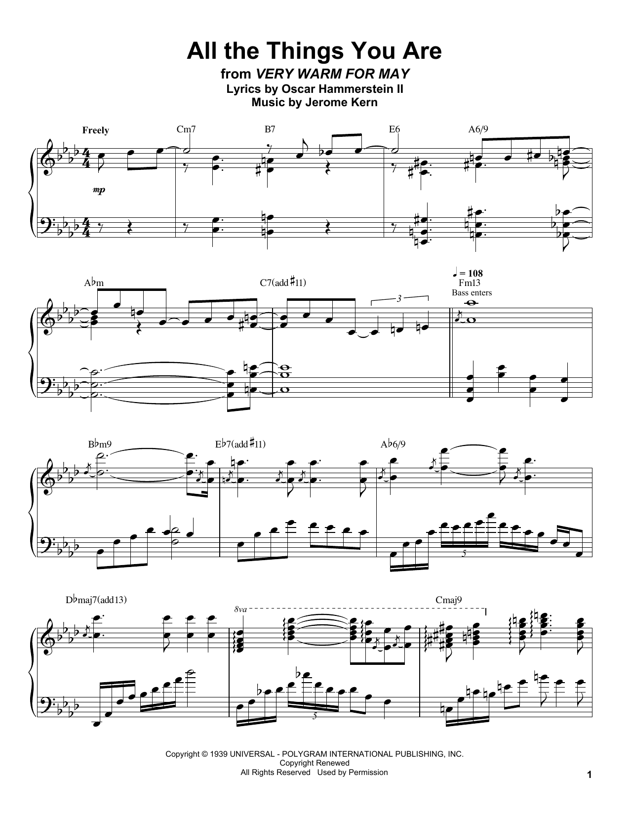 Download Oscar Peterson All The Things You Are Sheet Music