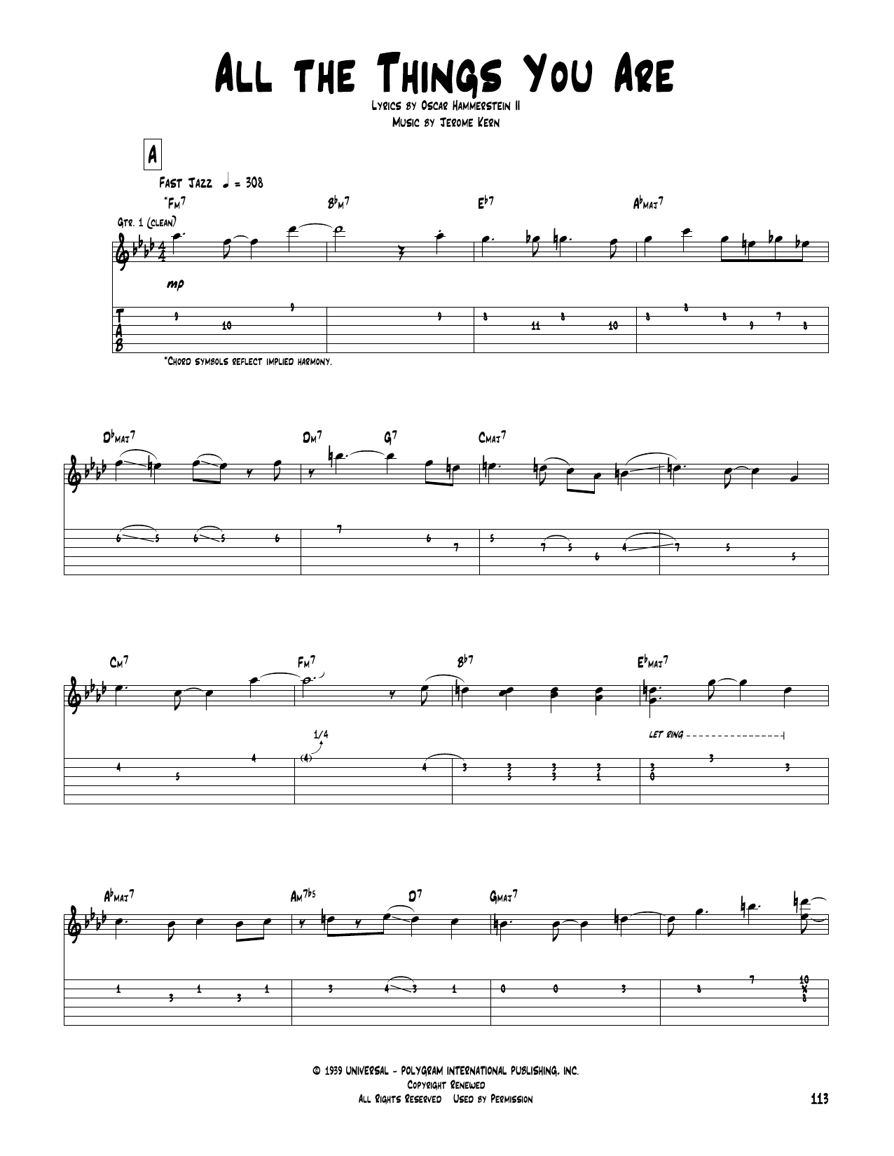 Download Pat Metheny All The Things You Are Sheet Music