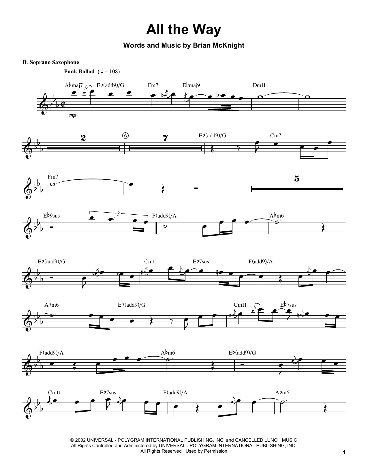 Download Kenny G All The Way Sheet Music