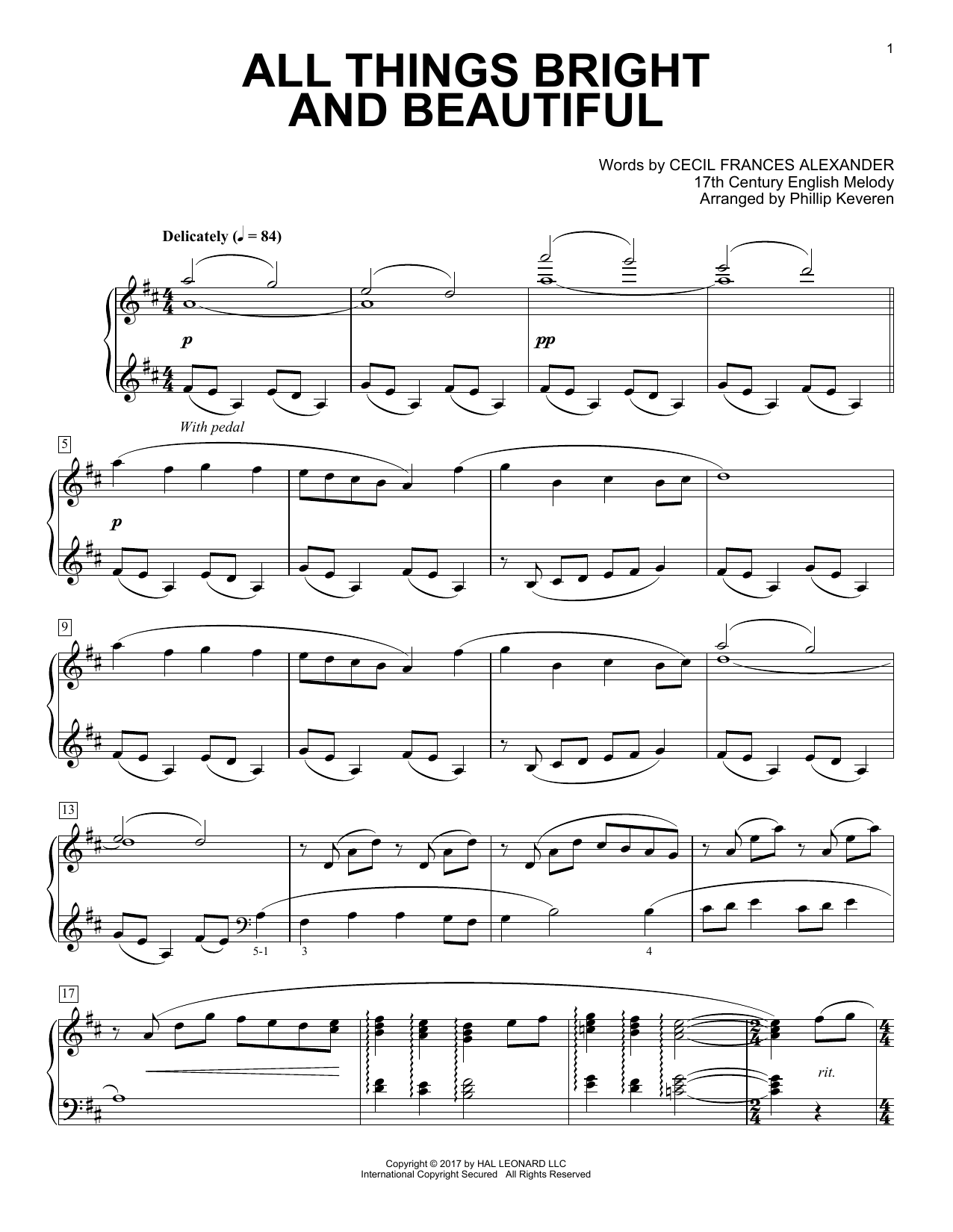 Download Phillip Keveren All Things Bright And Beautiful Sheet Music