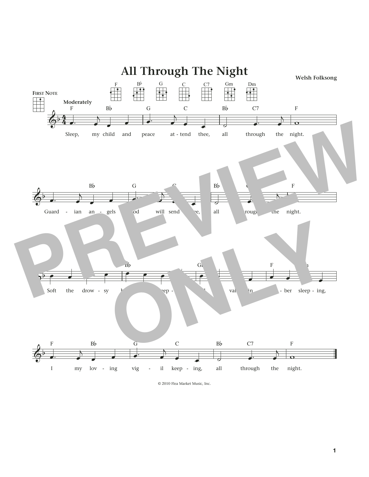 Download Welsh Folksong All Through The Night (from The Daily U Sheet Music