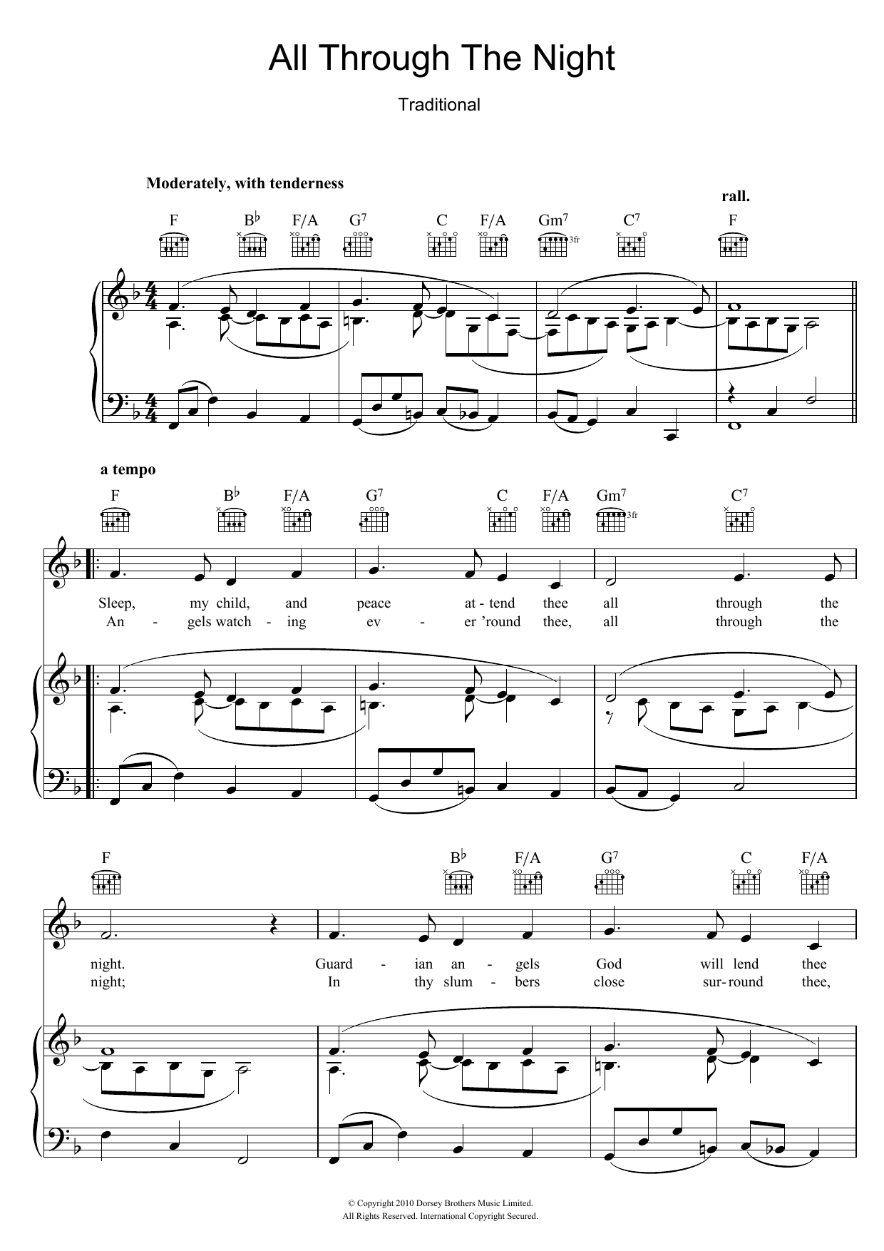 Download Traditional All Through The Night Sheet Music