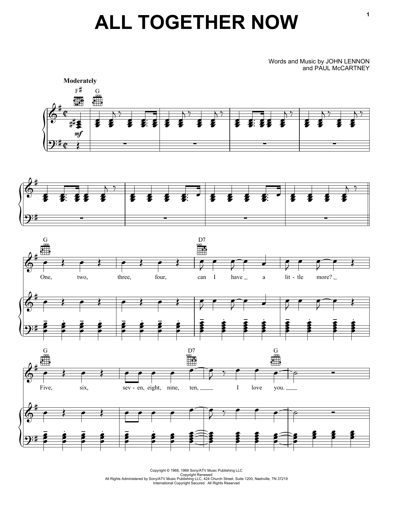 Download Paul McCartney All Together Now Sheet Music