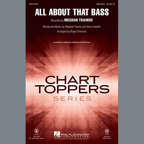 Download Meghan Trainor All About That Bass (arr. Roger Emerson) - Electric Guitar Sheet Music and Printable PDF Score for Choir Instrumental Pak
