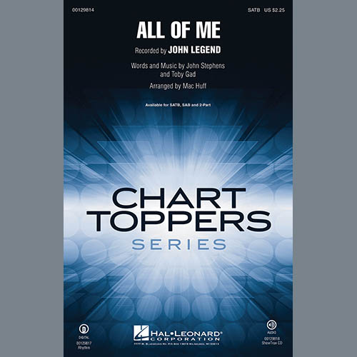 Download John Legend All of Me (arr. Mac Huff) - Synthesizer Sheet Music and Printable PDF Score for Choir Instrumental Pak