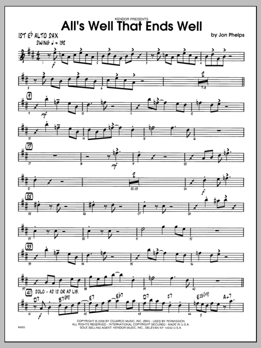 Download Phelps All's Well That Ends Well - 1st Eb Alto Sheet Music