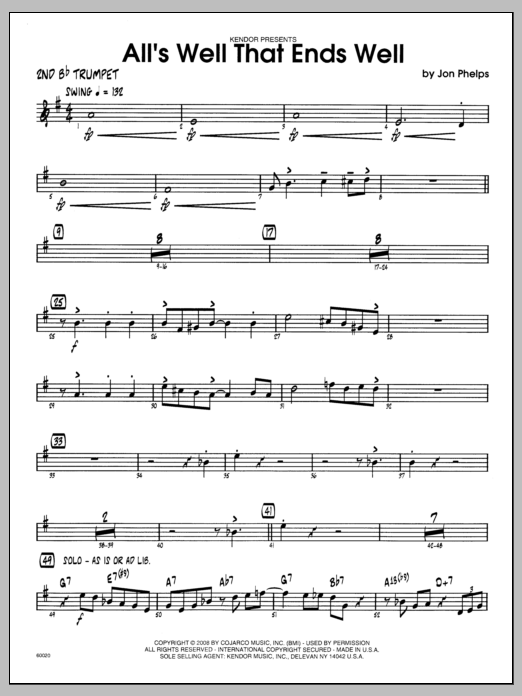 Download Phelps All's Well That Ends Well - 2nd Bb Trum Sheet Music
