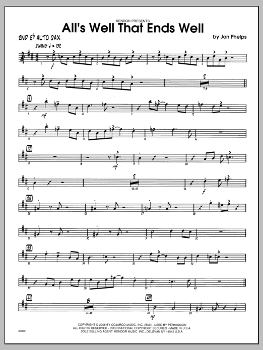 Download Phelps All's Well That Ends Well - 2nd Eb Alto Sheet Music