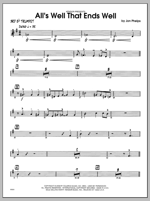 Download Phelps All's Well That Ends Well - 3rd Bb Trum Sheet Music