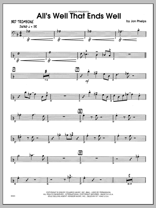 Download Phelps All's Well That Ends Well - 3rd Trombon Sheet Music