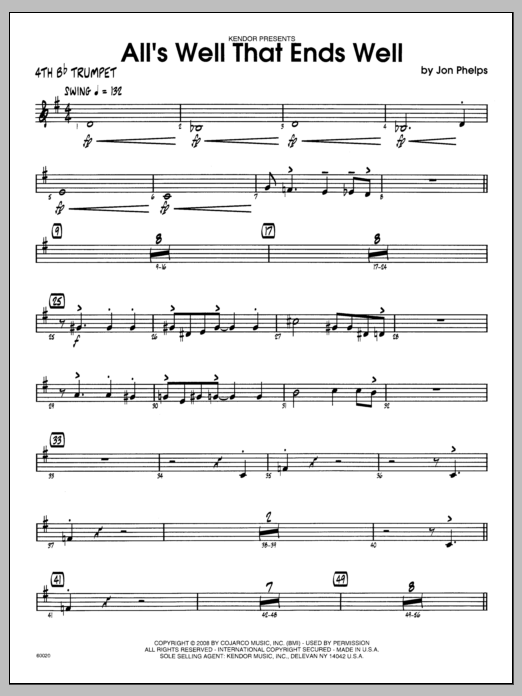 Download Phelps All's Well That Ends Well - 4th Bb Trum Sheet Music