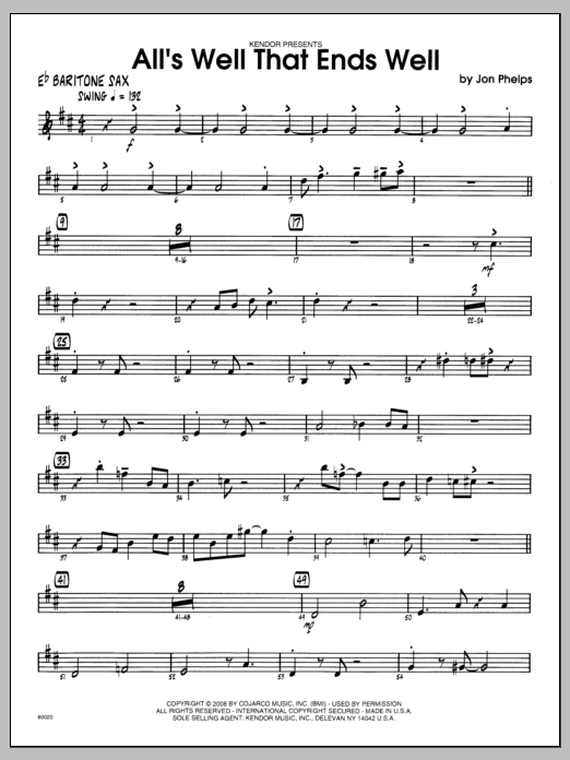 Download Phelps All's Well That Ends Well - Eb Baritone Sheet Music