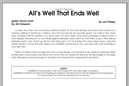 Download Phelps All's Well That Ends Well - Guitar Chor Sheet Music