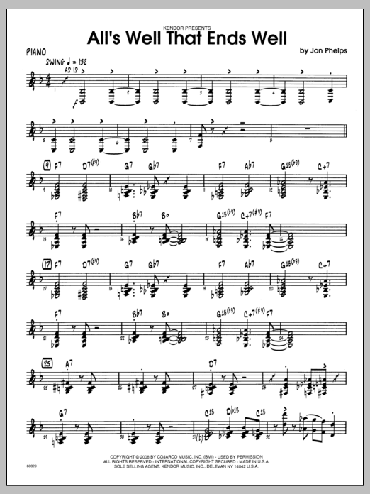 Download Phelps All's Well That Ends Well - Piano Sheet Music