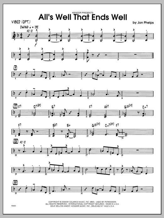 Download Phelps All's Well That Ends Well - Vibraphone Sheet Music