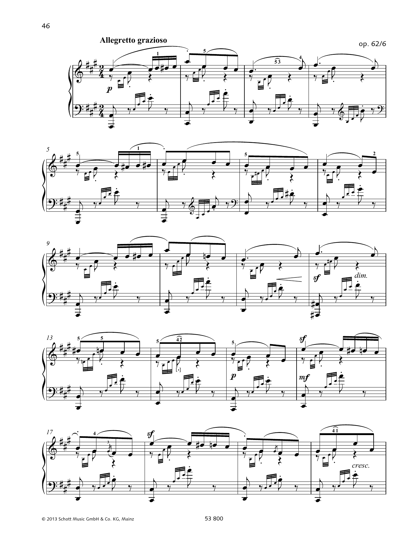 Download Felix Mendelssohn Bartholdy Allegretto Grazioso Sheet Music