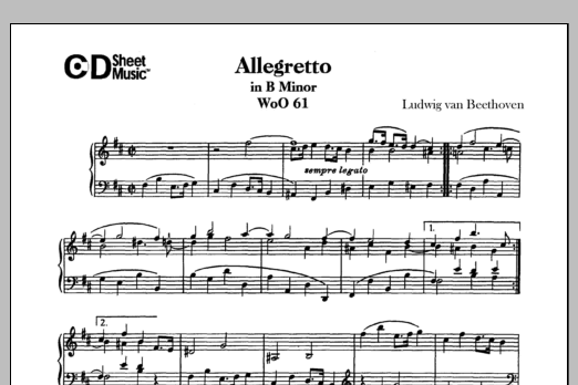 Download Ludwig van Beethoven Allegretto In B Minor, Woo 61 Sheet Music