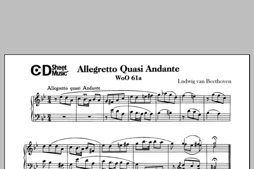 Download Ludwig van Beethoven Allegretto Quasi Andante In G Minor, Wo Sheet Music