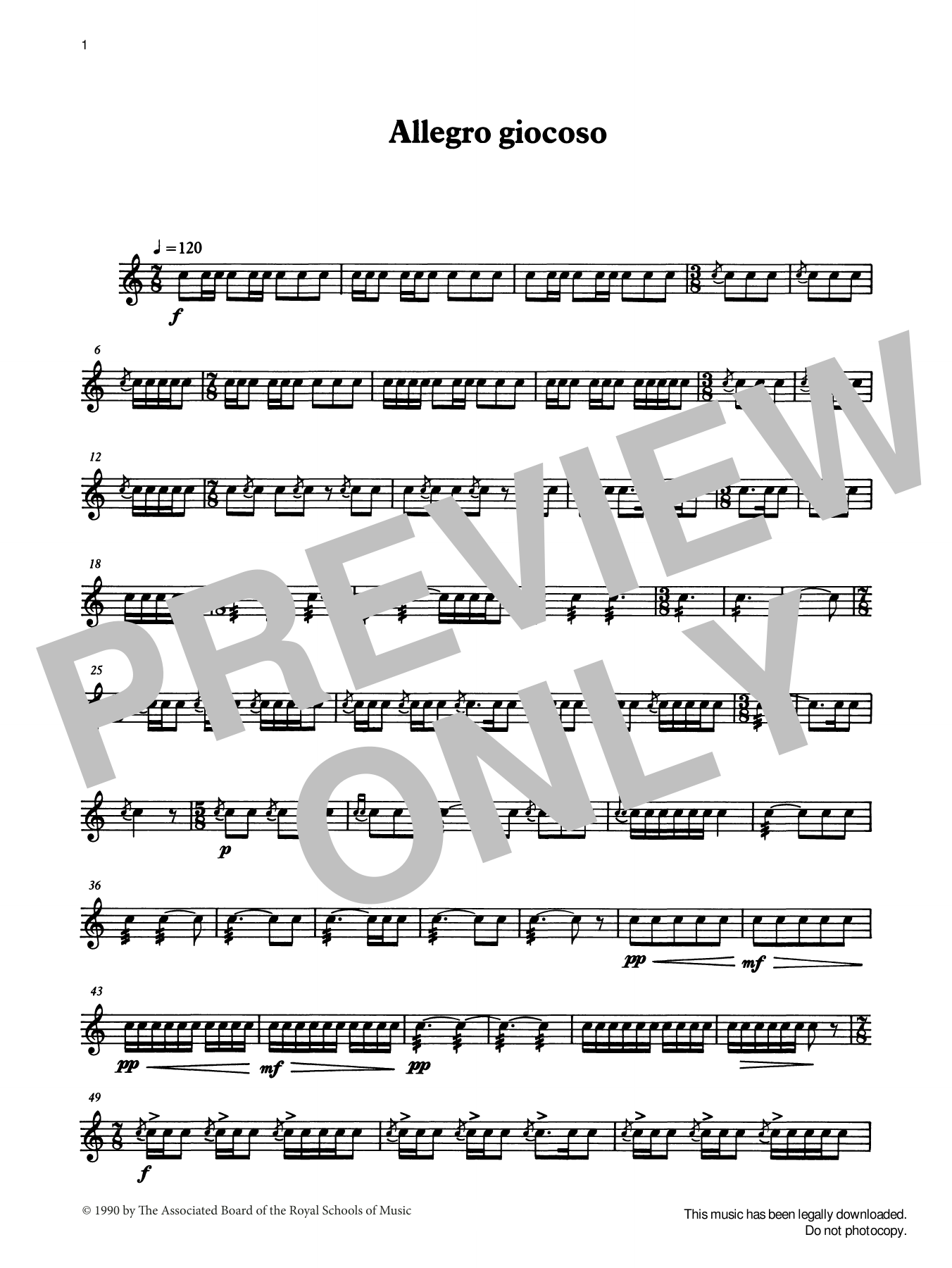 Download Ian Wright and Kevin Hathaway Allegro giocoso from Graded Music for S Sheet Music