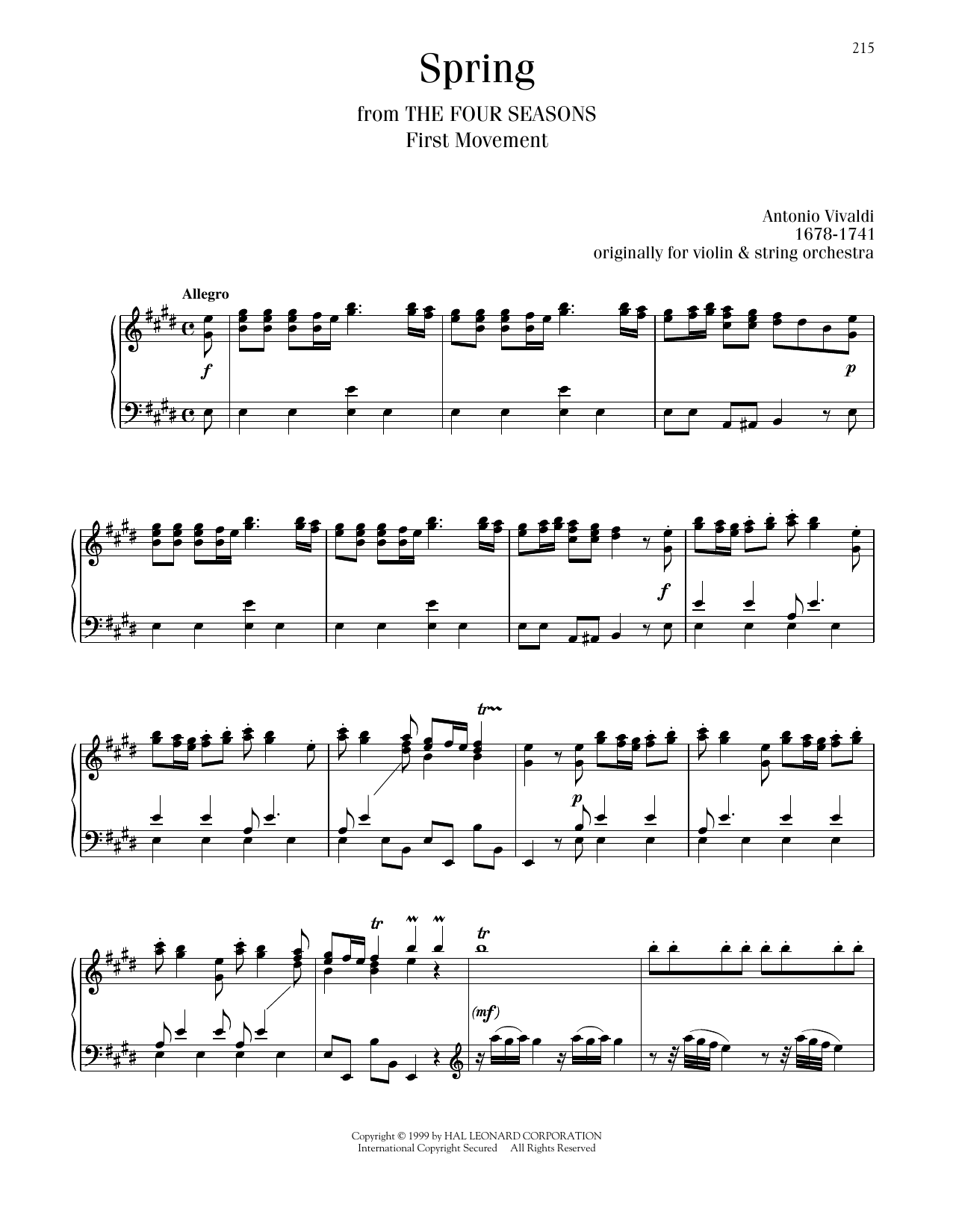 Antonio Vivaldi Allegro I, RV 269 (