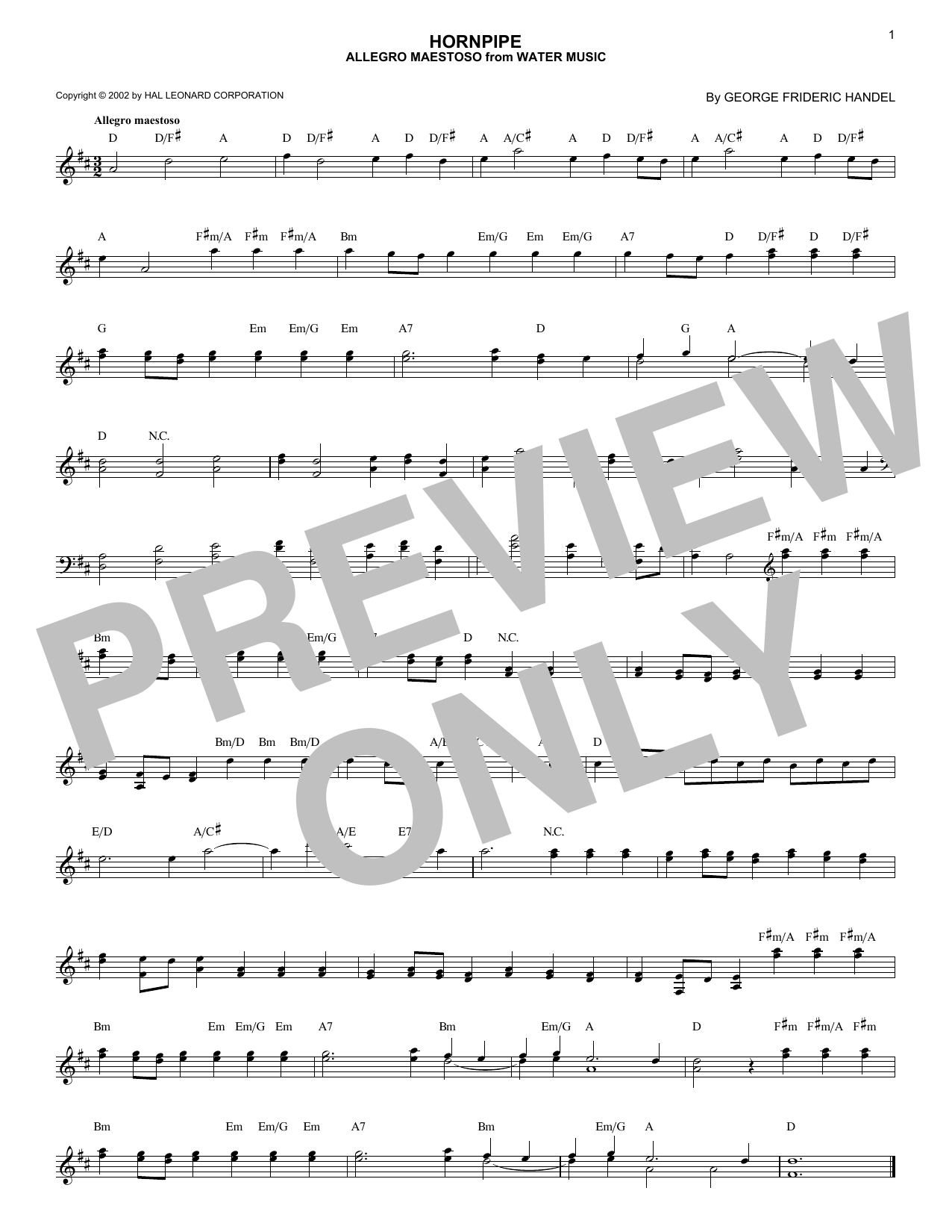 Download George Frideric Handel Allegro Maestoso Sheet Music
