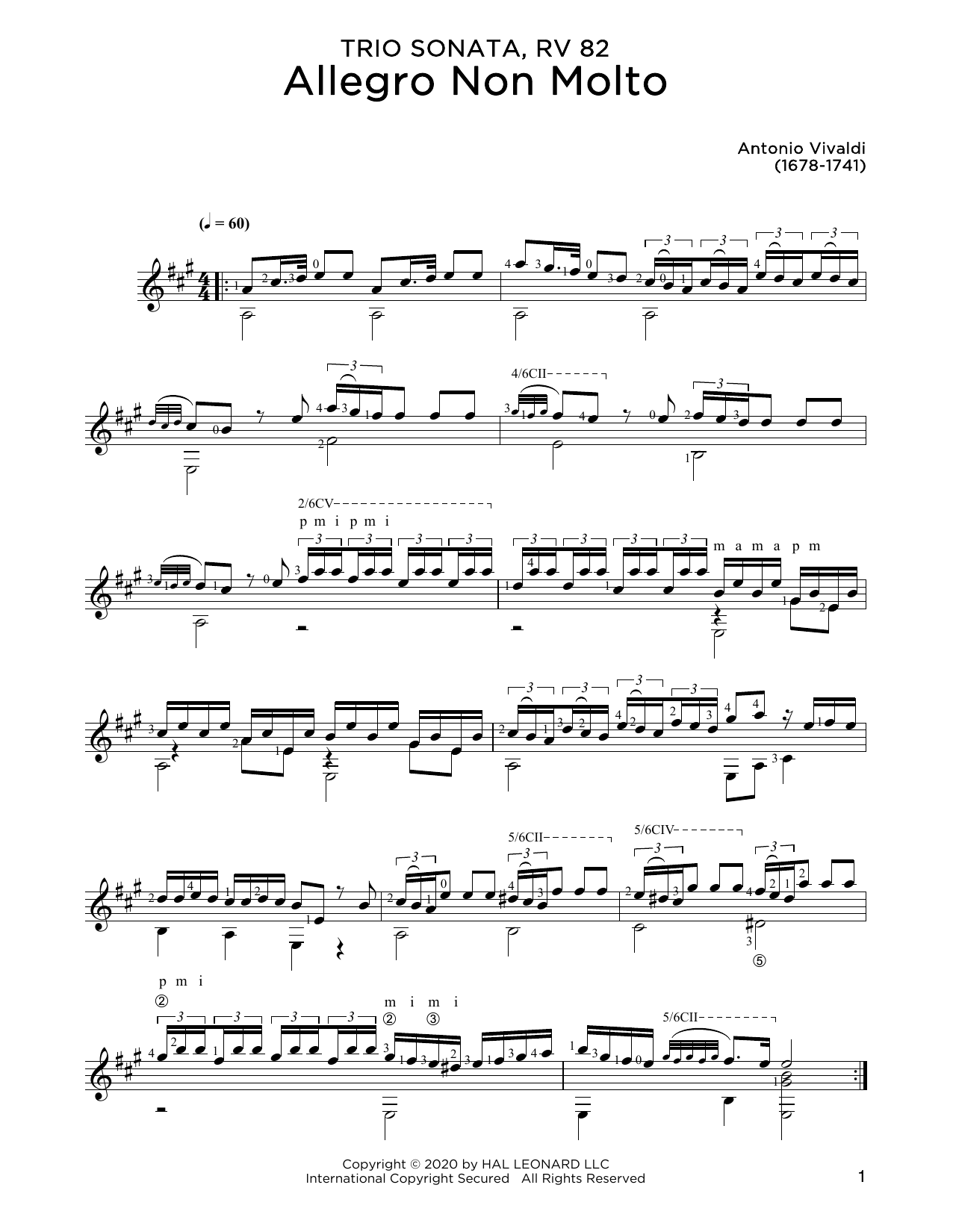 Download Antonio Vivaldi Allegro Non Molto Sheet Music