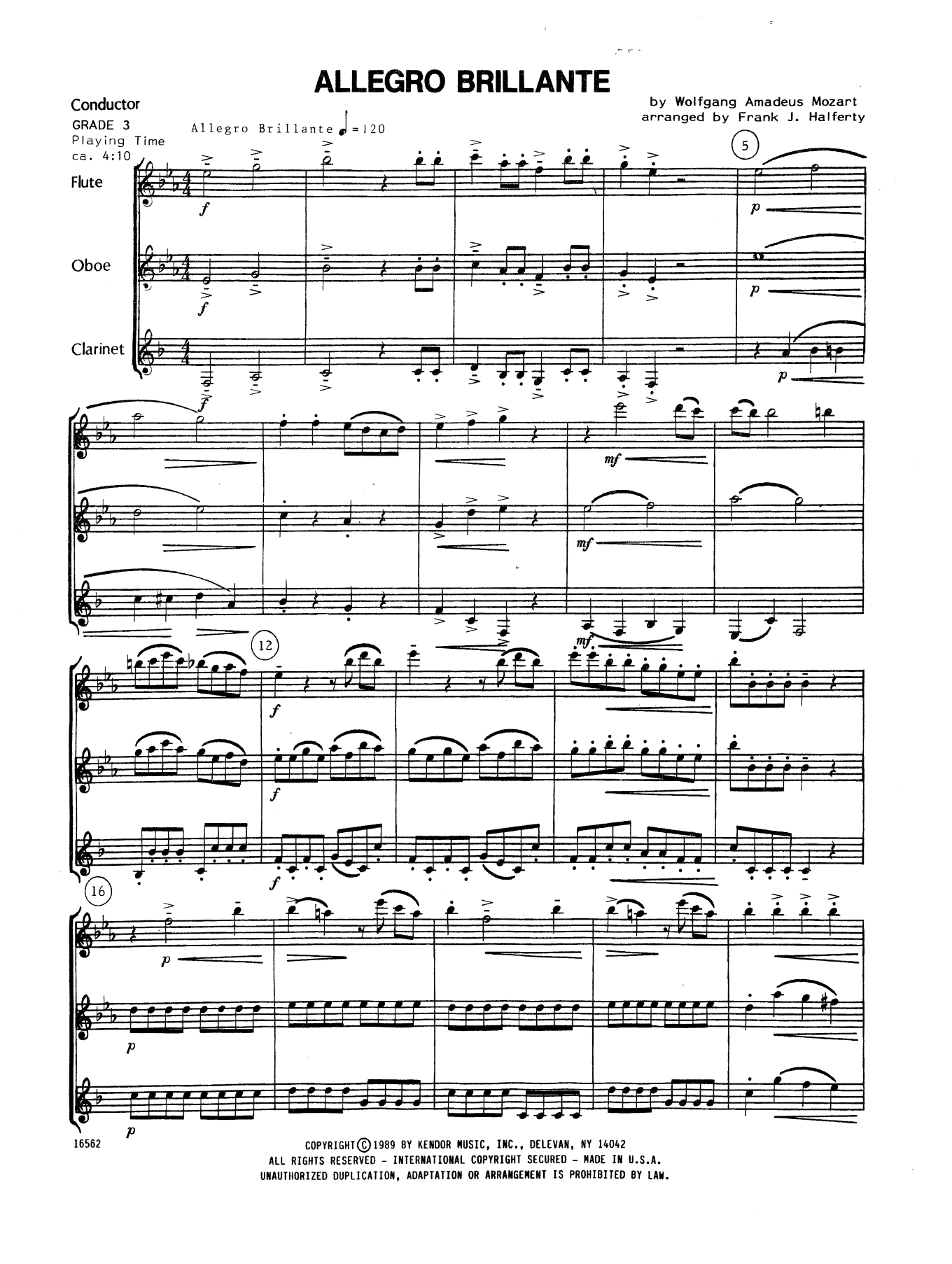 Download Frank J. Halferty Allegro Brillante - Full Score Sheet Music